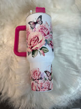 Load image into Gallery viewer, 40oz Pink Roses & Butterflies