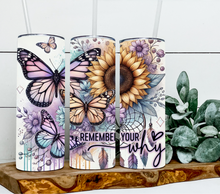 Load image into Gallery viewer, Butterflies - Remember your why - sunflowers