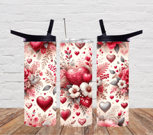 Load image into Gallery viewer, Red and floral hearts