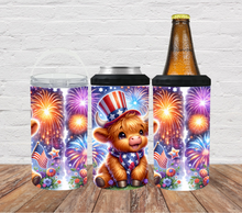 Load image into Gallery viewer, Highland Cow 4th Of July Fireworks
