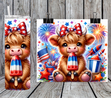 Load image into Gallery viewer, Highland Cow 4th Of July Popsicle