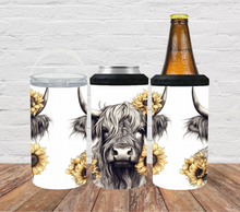 Load image into Gallery viewer, Highland Cow with sunflowers