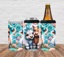 Load image into Gallery viewer, Highland cow duo blue floral