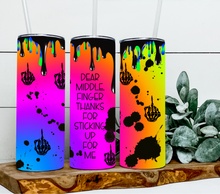 Load image into Gallery viewer, Dear middle finger thanks for sticking up for me - sarcastic