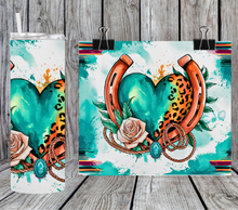 Load image into Gallery viewer, Turquoise heart horseshoe