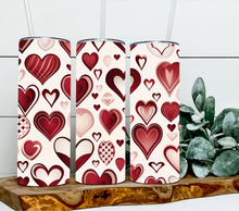 Load image into Gallery viewer, Valentines hearts Dark Reds Neutral Hearts