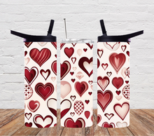 Load image into Gallery viewer, Valentines hearts Dark Reds Neutral Hearts