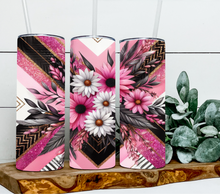 Load image into Gallery viewer, X Pattern Black and Pink Floral