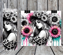 Load image into Gallery viewer, Girl with Hot pink and leopard sunflowers