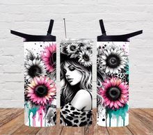 Load image into Gallery viewer, Girl with Hot pink and leopard sunflowers