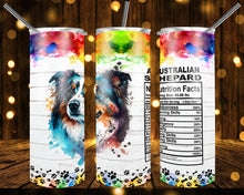 Load image into Gallery viewer, Dog Breed Nutritional Facts Tumbler
