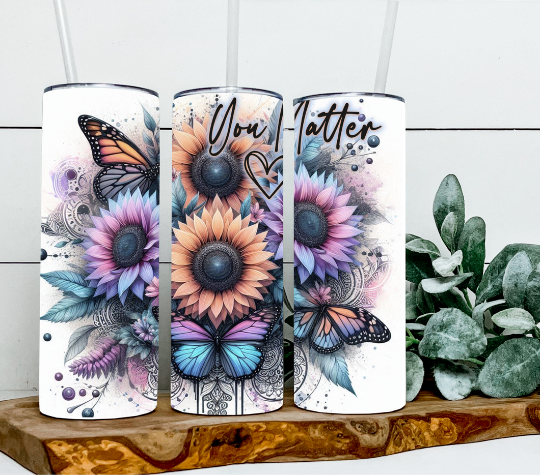 Butterflies - You matter -sunflowers