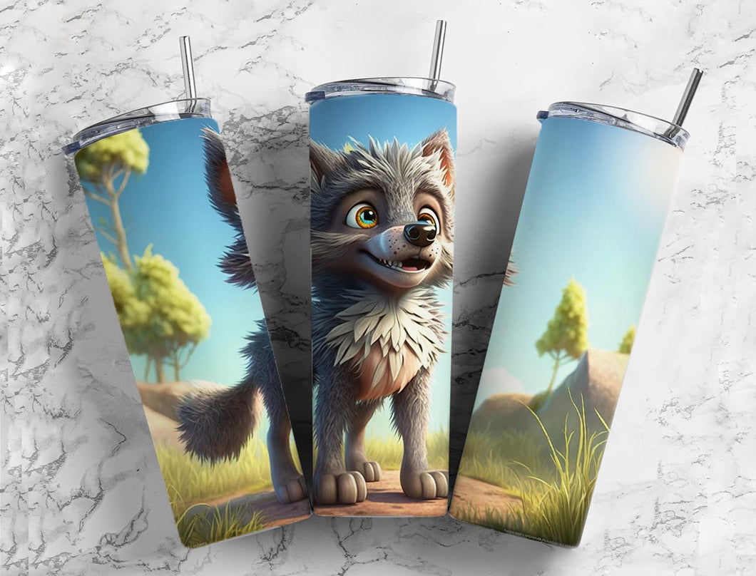 Cartoon Wolf Tumbler