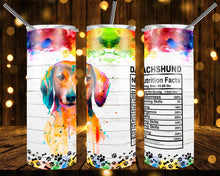 Load image into Gallery viewer, Dog Breed Nutritional Facts Tumbler
