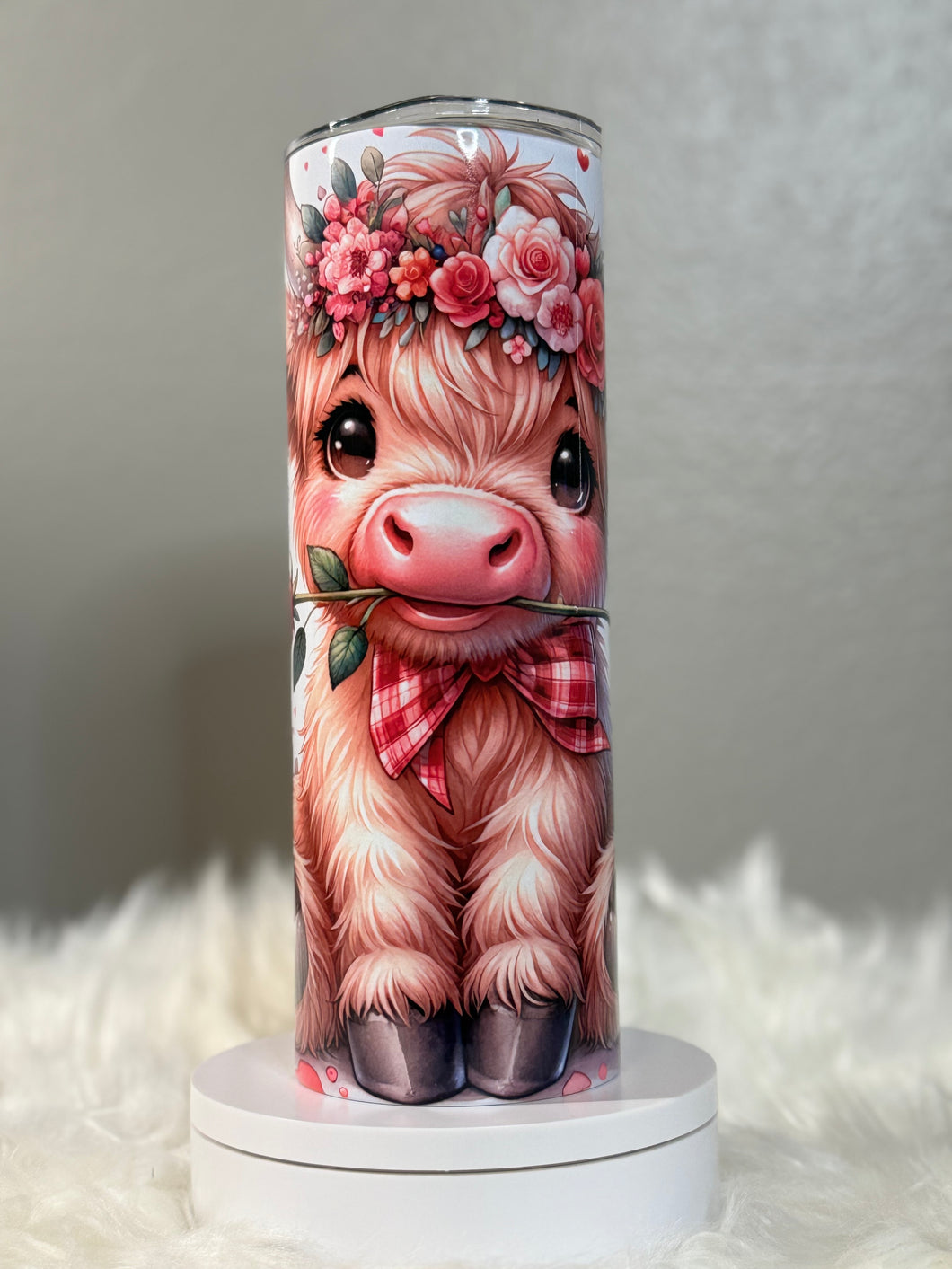 Valentine Rose Highland Cow Tumbler