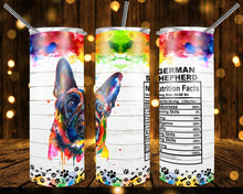 Load image into Gallery viewer, Dog Breed Nutritional Facts Tumbler
