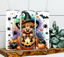 Load image into Gallery viewer, Halloween Highland Cow Jack O Lantern
