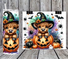 Load image into Gallery viewer, Halloween Highland Cow Jack O Lantern
