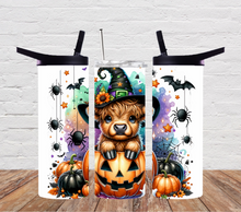 Load image into Gallery viewer, Halloween Highland Cow Jack O Lantern
