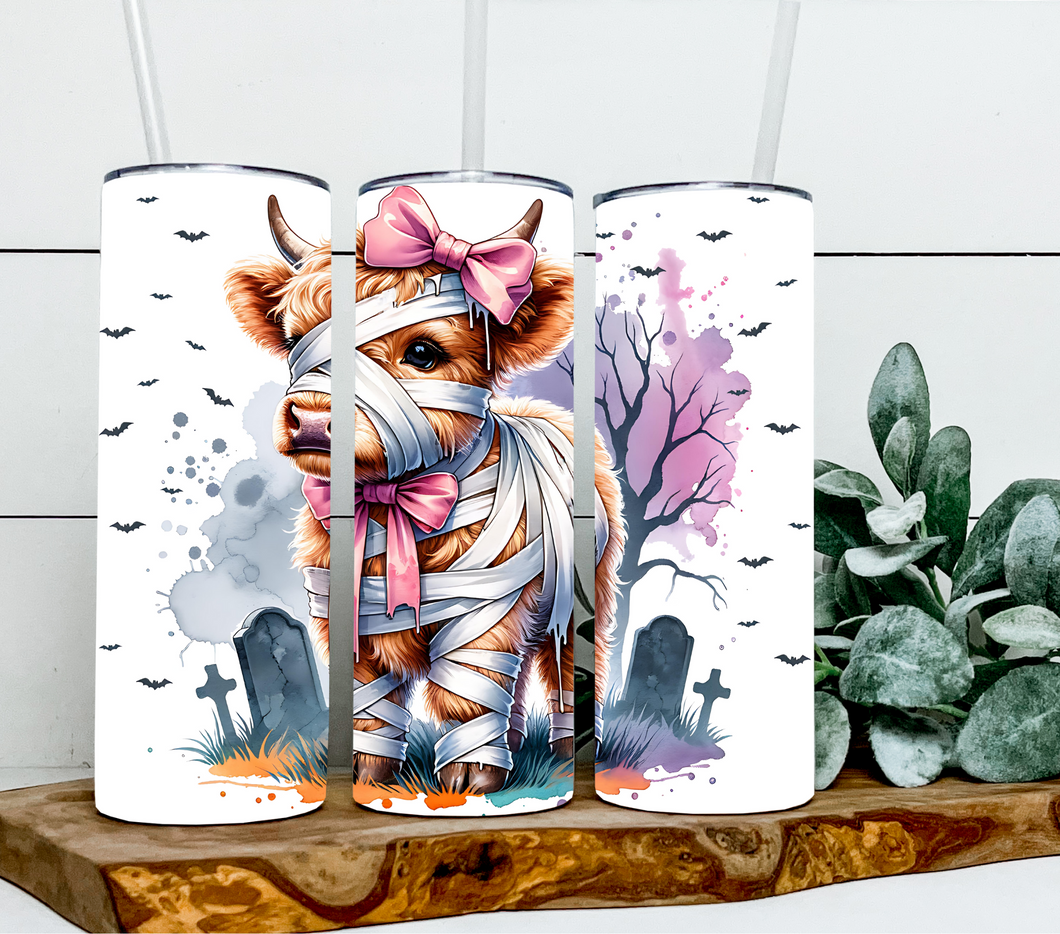 Halloween Highland Cow mummy