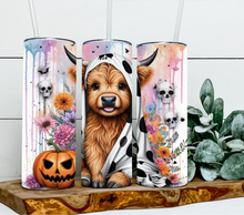 Load image into Gallery viewer, Halloween highland cow ghost cow print
