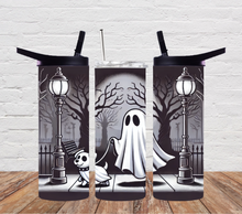 Load image into Gallery viewer, Halloween ghost walking dog
