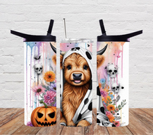 Load image into Gallery viewer, Halloween highland cow ghost cow print

