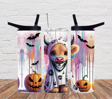 Load image into Gallery viewer, Halloween highland cow ghost skulls

