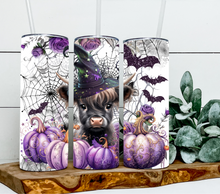 Load image into Gallery viewer, Halloween highland cow witch
