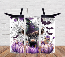 Load image into Gallery viewer, Halloween highland cow witch
