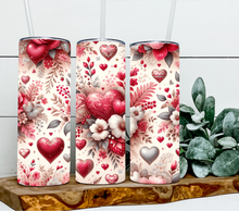 Load image into Gallery viewer, Red and floral hearts
