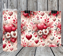 Load image into Gallery viewer, Red and floral hearts
