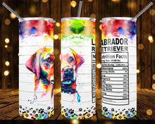 Load image into Gallery viewer, Dog Breed Nutritional Facts Tumbler
