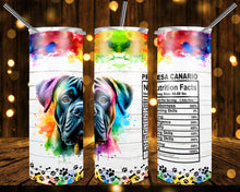 Load image into Gallery viewer, Dog Breed Nutritional Facts Tumbler
