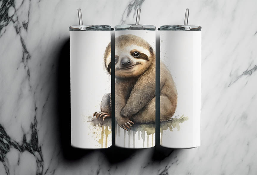 Baby Sloth Waterpaint Tumbler