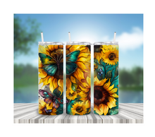 Load image into Gallery viewer, Butterflies &amp; Sunflowers Tumbler

