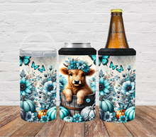 Load image into Gallery viewer, Highland cow teal pumpkins
