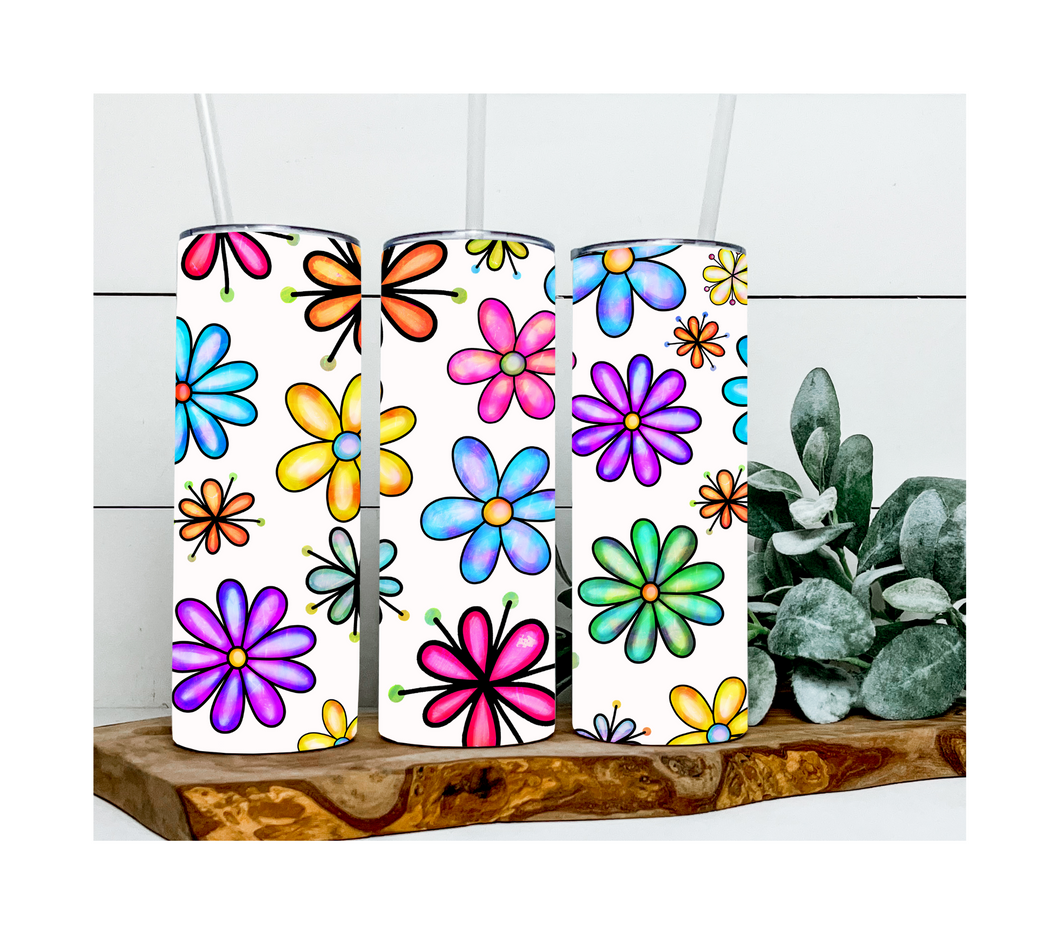 Doodle Flowers Tumbler