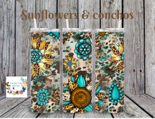 Load image into Gallery viewer, Sunflowers &amp; Conchos Tumbler
