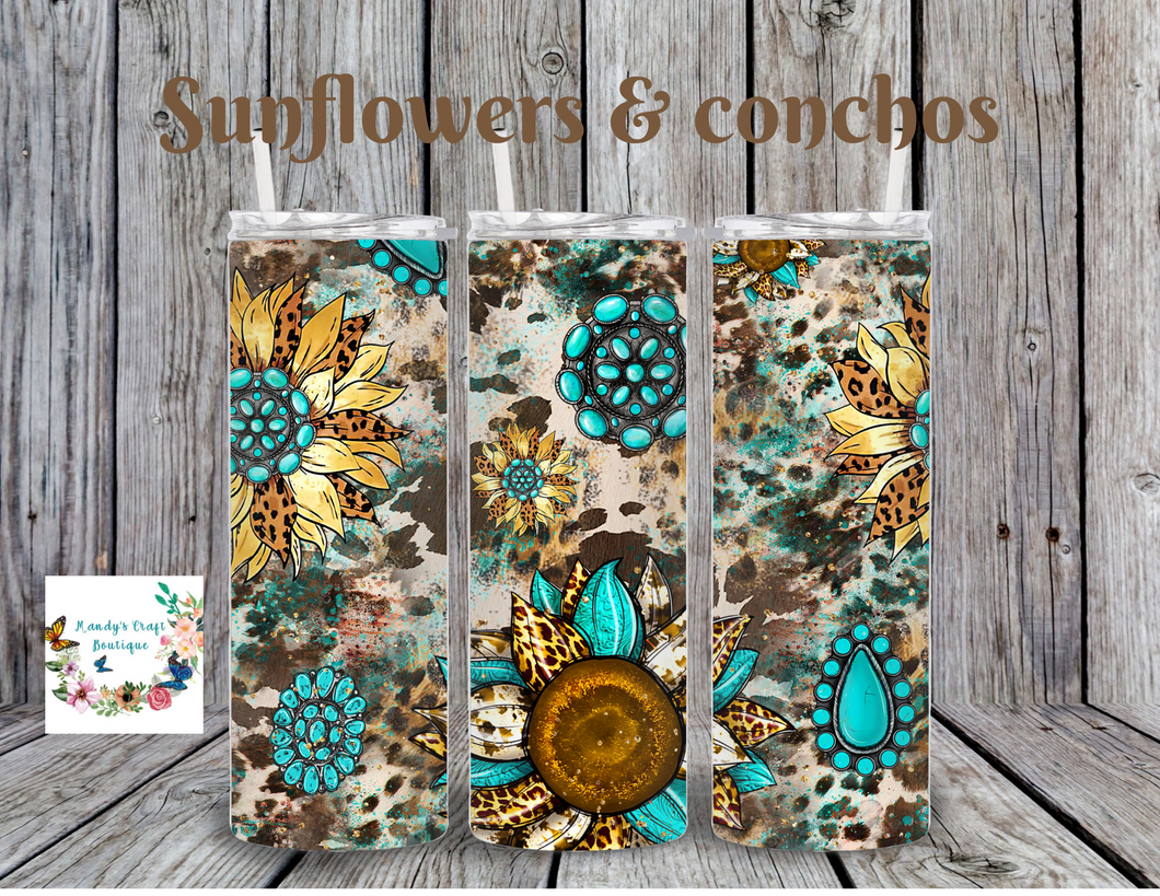 Sunflowers & Conchos Tumbler