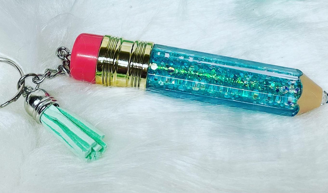 glitter Pencil keychains