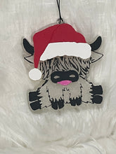 Load image into Gallery viewer, Christmas Highland Cow Car Freshie
