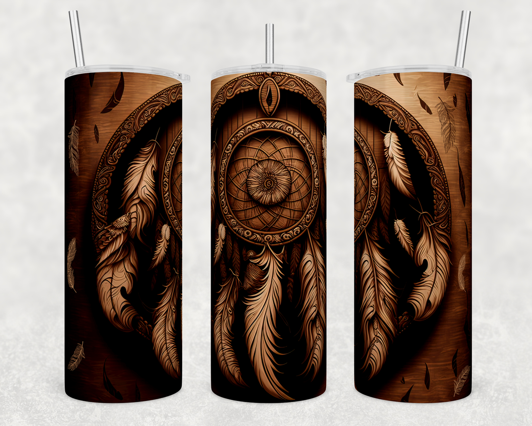 Woodgrain Dreamcatcher Tumbler